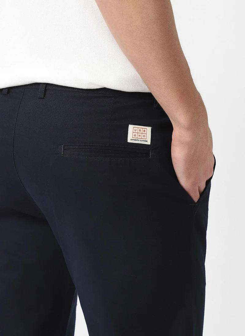 Urbano Fashion  Urbano Fashion Men's Dark Blue Cotton Slim Fit Casual Chinos Trousers for Men | Best Price UAE